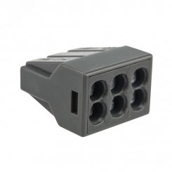 Экспресс-клемма с пастой СМК 773-306, 6-проводная до 2,5 кв мм, серая 50шт