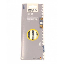 Пилка для лобзика HGS 34 х5шт/уп (аналог Т344D) особо длинное, для дерева до 80мм (быстрый рез)