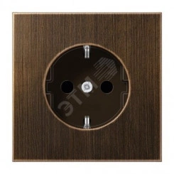 Штепсельная розетка SCHUKO одинарная, с заземлением, без шторок, 16A, 250В (механизм + накладка, без рамки). Серия LS990 Материал- металл античная латунь Штепсельная розетка SCHUKO одинарная, с заземлением, без шторок, 16A, 250В (механизм + накладка, без рамки). Серия LS990 Материал- металл античная латунь