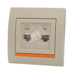 DERIY Розетка RJ45 х2 крем DERIY Розетка RJ45 х2 крем