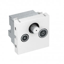 Антенная розетка TB+радио+спутник Modul45 45x45 мм (серебристый)