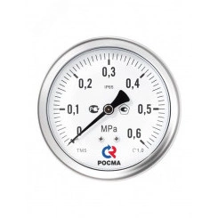 Манометр коррозионностойкий виброустойчивый радиальное ТМ-621Р 0-0,6MPa M20x1,5 150мм кл. т. 1,0, готовый к гидрозаполнению Манометр коррозионностойкий виброустойчивый радиальное ТМ-621Р 0-0,6MPa M20x1,5 150мм кл. т. 1,0, готовый к гидрозаполнению