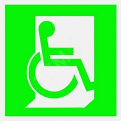 Наклейка Выход для МГН здесь (левосторонний) NPU-1818.E60-01 Наклейка Выход для МГН здесь (левосторонний) NPU-1818.E60-01