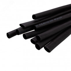 Термоусаживаемая трубка двухстенная клеевая 9,5 4,75 мм черная (уп.10 шт. по 1 м