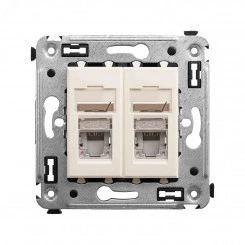 Avanti Розетка RJ-45 в стену, кат.6 двойная экранированная, ''Ванильная дымка'' Avanti Розетка RJ-45 в стену, кат.6 двойная экранированная, ''Ванильная дымка''