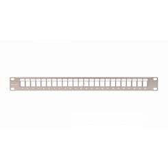 Панель 19'', 1U, наборная, под 24 модуля Keystone, UTP/STP, металлик Панель 19'', 1U, наборная, под 24 модуля Keystone, UTP/STP, металлик