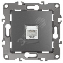 Розетка телефонная RJ11, Эра12, графит, 12-3105-12 Розетка телефонная RJ11, Эра12, графит, 12-3105-12