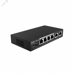 Коммутатор управляемый 6 портов 10/100/1000 Мб/с 4xPoE+, 12 Гб/с RG-ES206GC-P