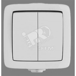 Выключатель двухклавишный наружный белый 10А IP44 10А Выключатель двухклавишный наружный белый 10А IP44 10А