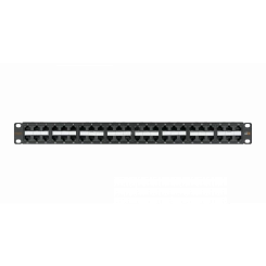 Панель 19 дюймов, 1U, 48 портов, Кат.6, RJ45/8P8C, неэкран, черная Панель 19 дюймов, 1U, 48 портов, Кат.6, RJ45/8P8C, неэкран, черная