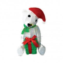 Фигура профессиональная синтетическая 3D Медвежонок с подарком 51см 36 LED