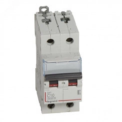 Выключатель автоматический двухполюсный 10А C DX3 6кА/10кА Выключатель автоматический двухполюсный 10А C DX3 6кА/10кА