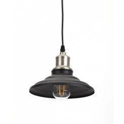 Светильник PL4 BK/BN Подвес ЭРА металл, E27, max 60W, d203 мм, шагрень черный/темный никель Светильник PL4 BK/BN Подвес ЭРА металл, E27, max 60W, d203 мм, шагрень черный/темный никель