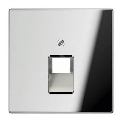 Накладка для 1-ой телефонной/компютерной розетки IAE/UAE (1 x 8-пол.) Серия LS990 Материал- металл Цвет- полированный хром Накладка для 1-ой телефонной/компютерной розетки IAE/UAE (1 x 8-пол.) Серия LS990 Материал- металл Цвет- полированный хром