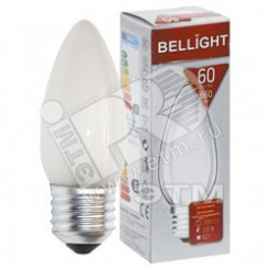 Лампа накаливания декоративная ДСМТ 60Вт 230В Е27 (cвеча матовая) цветная упаковка