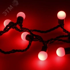 Гирлянда светодиодная декоративная ARD-BALL-CLASSIC-D17.5-10000-BLACK-100LED RED (230V, 7W) (ARDCL, IP65)