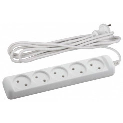 Удлинитель без зазeмл., 2х1мм2, 10А, ПВС, 5гн, 5м (10/840) U-5-5m-2x1 Удлинитель без зазeмл., 2х1мм2, 10А, ПВС, 5гн, 5м (10/840) U-5-5m-2x1