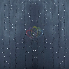 Гирлянда профессиональная Светодиодный Дождь 2х1.5м постоянное свечение прозрачный провод 220В белый