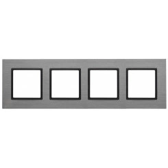 Рамка на 4 поста, металл, Эра Elegance, титан+антр, 14-5204-42 Рамка на 4 поста, металл, Эра Elegance, титан+антр, 14-5204-42