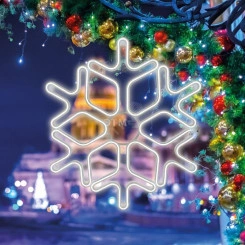 Фигура профессиональная Снежинка из гибкого неона, 60х60 см, цвет свечения белый NEON-NIGHT Фигура профессиональная Снежинка из гибкого неона, 60х60 см, цвет свечения белый NEON-NIGHT