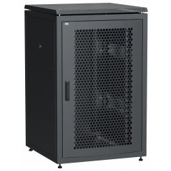 Шкаф сетевой 19' LINEA N 18U 800х800мм перфорированная передняя дверь задняя металлическая черный
