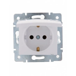 KARINA Розетка с/з с крышкой керамика белая (10шт/120шт) KARINA Розетка с/з с крышкой керамика белая (10шт/120шт)