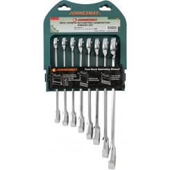 Набор ключей гаечных комбинированных трещоточных в металлическом кейсе или на пластиковом держателе, 10-19 мм, 8 предметов Набор ключей гаечных комбинированных трещоточных в металлическом кейсе или на пластиковом держателе, 10-19 мм, 8 предметов