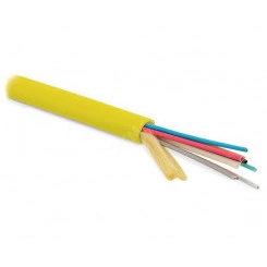 Кабель волоконно-оптический 9/125 (SMF-28 Ultra) одномодовый 24 волокна безгелевые микротрубки 1.06 мм (micro bundle) для внутренней прокладки LSZH IEC 60332-3 –30°C – +70°C желтый