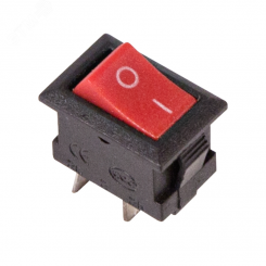 Выключатель клавишный 250V 3А (2с) ON-OFF красный  Micro  REXANT