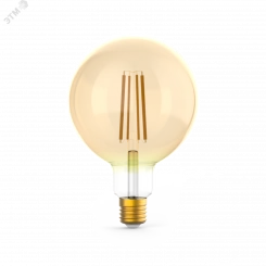 Лампа светодиодная LED 10 Вт 820 Лм 2400К Е27 G125 golden диммируемая Filament Gauss Лампа светодиодная LED 10 Вт 820 Лм 2400К Е27 G125 golden диммируемая Filament Gauss