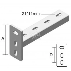 Консоль, высота - 112 мм, ширина - 200 мм, кратность - 1шт, EV - Оцинкованная сталь (методом электролитического цинкования)