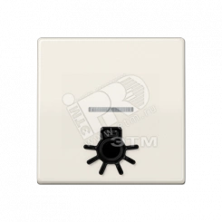 Клавиша с окошком для подсветки и символом  свет   слоновая кость