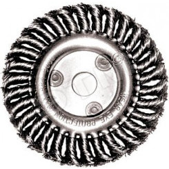 Кордщетка-колесо, посадочный диаметр 22.2 мм, стальная витая проволока 125 мм