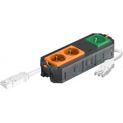 Рамка 4-модульная с розетками 2 оранжевые, 1 зеленая, 1 заглушка, 2P+E, штекер WINSTA MIDI Рамка 4-модульная с розетками 2 оранжевые, 1 зеленая, 1 заглушка, 2P+E, штекер WINSTA MIDI