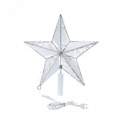 Фигура светодиодная Звезда 100 см, 200 светодиодов, с трубой и подвесом, цвет свечения белый