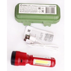 Фонарь аккумуляторный LED53764 4В 2LED 3Вт 2 реж. USB бокса красн. Ultraflash 14664 Фонарь аккумуляторный LED53764 4В 2LED 3Вт 2 реж. USB бокса красн. Ultraflash 14664