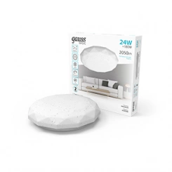 Светильник светодиодный Basic Space Diamond ДБО 24Вт 4000К 2050лм 220-240В IP20 340х300х75мм НПС GAUSS 995439224