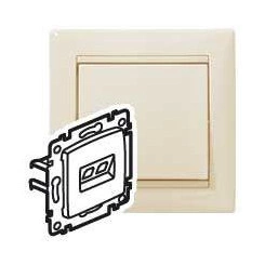 Розетка компьютерная 1-м СП Valena RJ45 UTP механизм сл. кость (DIY-упак.) Leg 695624