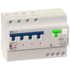 Выключатель автоматический дифференциального тока 4п C 20А 30мА тип A 6кА OptiDin VD63 УХЛ4 КЭАЗ 103477