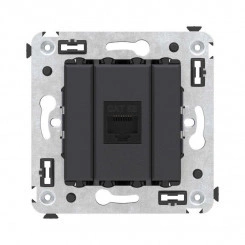 Розетка компьютерная 1-м СП Avanti "Черный матовый" RJ45 кат.5E без шторок механизм DKC 4412663