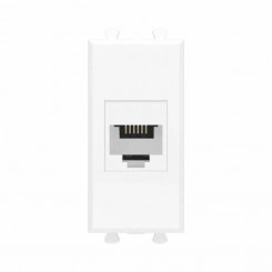 Розетка телефонная 1мод. Avanti "Белое облако" RJ12 без шторок модульная механизм DKC 4400611