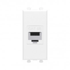 Розетка компьютерная 1мод. Avanti "Белое облако" RJ45 кат.5E без шторок модульная механизм DKC 4400661