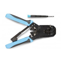 Инструмент HT-200AR обжимной для RJ50 RJ45 RJ12 RJ11 (10P10C; 8P8C типа AMP; 6P6C; 4P4C) профессиональн. с храп. механизм. Hyperline 35548 Инструмент HT-200AR обжимной для RJ50 RJ45 RJ12 RJ11 (10P10C; 8P8C типа AMP; 6P6C; 4P4C) профессиональн. с храп. механизм. Hyperline 35548