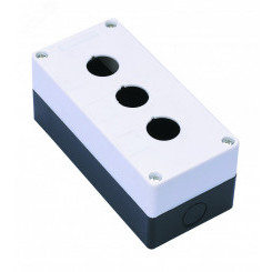 Пост кнопочный Ф22 3 места КП-101 с кабельным вводом для устройств сигнализации и управления белый