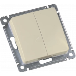MASTER Выключатель двухклавишный скрытой установки, в рамку, слоновая кость