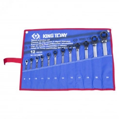 Набор комбинированных трещоточных ключей, 8-24 мм, чехол из теторона, 12 предметов Набор комбинированных трещоточных ключей, 8-24 мм, чехол из теторона, 12 предметов