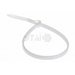 Хомут-стяжка кабельная нейлоновая 200x3,6 мм, белая, упаковка 100 шт