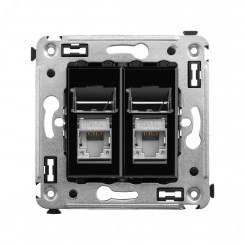 Avanti Розетка RJ-45 в стену, 5e двойная экранированная, ''Черный квадрат''