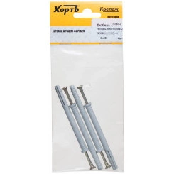 Дюбель-гвоздь 6х80 потайной бортик, нейлон (4шт)