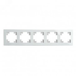 Рамка горизонтальная 5-местная, серия Катрин, белый